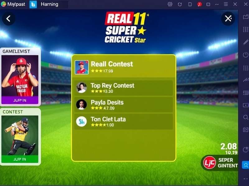 Real11 Super Cricket Star Contest Interface